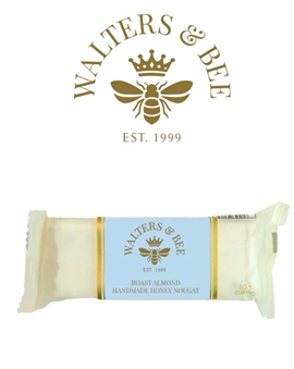Walters and Bee Hvid Gourmet nougat med Ristede Mandler og Honning 50g